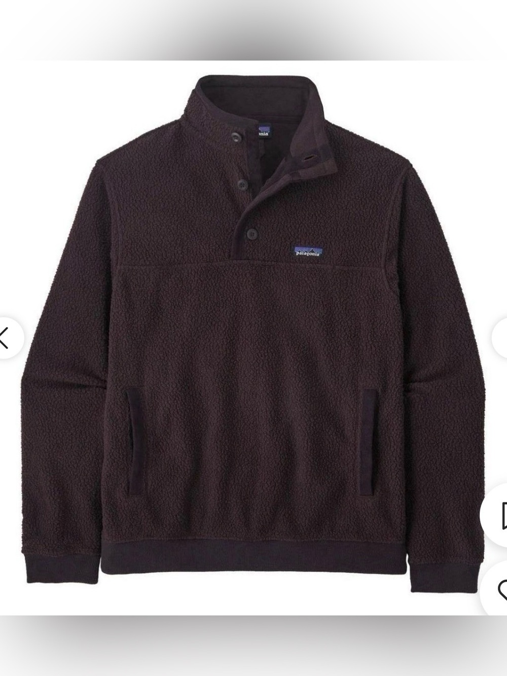 Patagonia Shearling Button Fleece Pullover in Maroon - Picture 8 of 8
